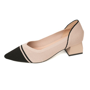 รองเท้าส้นหนาแบบยุโรปและอเมริกา  ถักทอที่หัวรองเท้า  แฟชั่นสำหรับผู้หญิง  ฤดูใบไม้ร่วง  ไซส์ใหญ่  รองเท้าส้นเตี้ย  แบบเปิดหน้า  ทันสมัย - Product Image 6