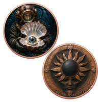 Pièces de monnaie en cuivre pur .999 de 1 oz en gros, pièce souvenir avec motif artistique imprimé en couleur, médaille pour cadeau