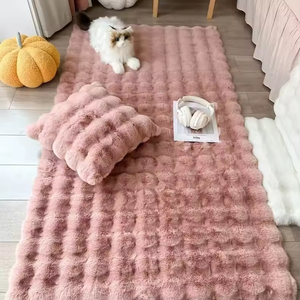 Vente directe d'usine, tapis en fourrure, tapis en fausse fourrure de lapin, tapis en fourrure de lapin pour le salon, tapis en polyester pelucheux pour le salon et la chambre à coucher - Product Image 3