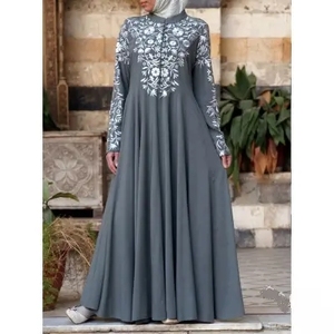 Abayas Kimono de Bangladesh para Mujer Burka Vestido con Estampado Árabe Fiesta Dubái Abaya Turca Caftán Ropa Islámica Vestido Musulmán para Mujer - Product Image 3