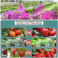 Lampu LED Multi-Head 9W-36W untuk Tanaman Indoor, Kontrol Waktu, Spektrum Penuh, Rating IP44, Daya Tahan 50000 Jam, untuk Rumah, Bunga, dan Bibit