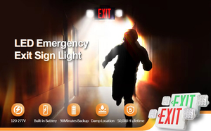 Luz de salida de emergencia Led Rojo Verde Señal doble individual Recargable Li-ion Luz de salida de doble cabeza - Product Image 2