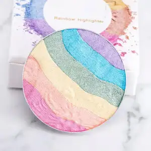 Disesuaikan Label Pribadi Highlighter Eyeshadow OEM Pelangi Tekan Glitter Eyeshadow Tunggal