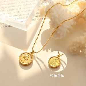 Collar <span class=keywords><strong>con</strong></span> Colgante Geométrico de Flor de Cerdito, Material de Acero de Titanio Chapado en Oro, Fabricante de Joyería - Estilo de Entrega por Pieza - Product Image 6