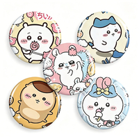 YIWUPOWER Badge holographique Chiikawa 58-75mm, mignon, style dessin animé, en fer blanc, artisanat métallique, couleur, médaille souvenir anime