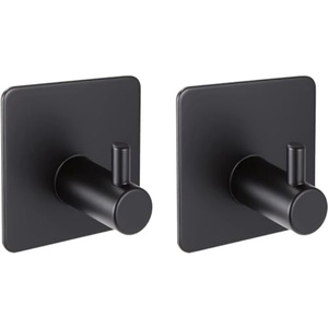 Crochets adhésifs muraux en silicone et acier inoxydable pour serviettes, avec colle sans trace, amovibles et réutilisables pour la maison et le bureau - Product Image 1
