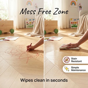 <span class=keywords><strong>Parquet</strong></span> en chêne russe multicouche anti-rayures à chevrons, dimensions 520x95x14/1.2mm, idéal pour les chambres d'enfants - Product Image 3