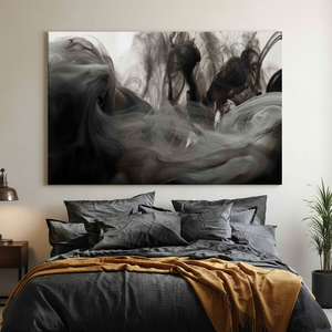 Gray Smoke Canvas Print: Modern Wall Art for Stylish Man Caves,<b>WRAPPED</b> CANVAS - Product Image 3