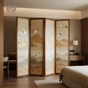 DEMEA Moderne Classique En Bois Massif De Luxe Chambre Cloison Portes Écran Décoratif Fenêtres Pliant Ouvert Rouleau Store pour Escalier - Product Image 1