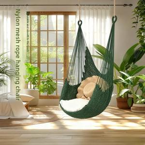 Fauteuils suspendus en corde de nylon pour intérieur, balançoires en bois de style filet pour <span class=keywords><strong>balcon</strong></span>, chaises à bascule et hamacs pour la maison et le jardin - Product Image 1