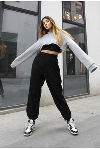 Pantalon de survêtement <span class=keywords><strong>long</strong></span> avec logo personnalisé Pantalon de survêtement gris décontracté pour <span class=keywords><strong>femme</strong></span> Bloomers New Autumn and Winter - Product Image 4