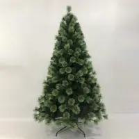 Aguja de pino Artificial de PVC, arbol de navidad personalizado con cono de pino y baya roja
