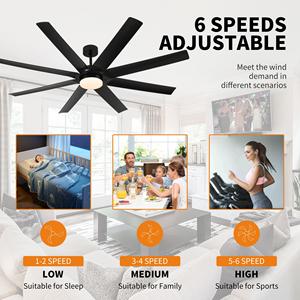 Kích Thước Lớn Quạt Trần Sang Trọng Với Đèn Ván Ép Khổng Lồ Nhà Ngoài Trời Lớn Điều Khiển Quạt Trần Sang Trọng Với Ánh Sáng - Product Image 3