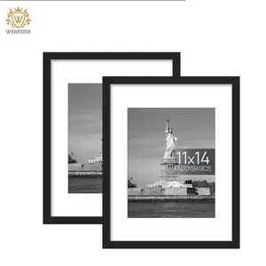 Winfeier Bulk Wholesale Top Selling Custom Size 6x8 8x10 12x16 Wall Hanging A4 Black Mdf Wood Picture Photo Frame