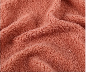 Vải Dệt Kim Cho Áo Khoác Bán Buôn <span class=keywords><strong>Polyester</strong></span> Siêu Mềm Giá Rẻ Len Sherpa Boucle Lông Cừu 100% <span class=keywords><strong>Polyester</strong></span> Đồng Bằng Vải Nhung - Product Image 2