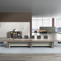 Table de conférence moderne simple et minimaliste en MDF, ensemble chaise de bureau, boîte de rangement pour câbles, durable, écologique, usage commercial, salles de réunion