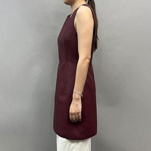 Abito <span class=keywords><strong>da</strong></span> donna Jancoco personalizzato senza maniche con scollo rotondo in vera pelle martellata per l'autunno - Product Image 2