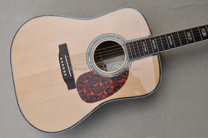 Flyoung Natural Wood Color 41 Inch Acoustic Guitar D45 Model <b>Top</b> Solid Classical Guitar - Product Image 2
