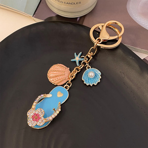 Hot bán biểu tượng tùy chỉnh 3D dép vàng sáng bóng mạ bạc Keychain mềm men lưu niệm quyến rũ Flip-flops kim loại <span class=keywords><strong>Keyring</strong></span> - Product Image 3