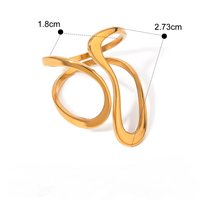 Bagues de conception de mode uniques, bijoux pour femmes, bagues en acier inoxydable plaqué or 18 carats, ligne extraterrestre, étanches, réglables, minimalistes