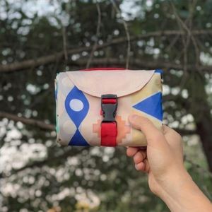 Storage Pouch Waterproof <b>Foldable</b> Outdoor Picnic Blanket Portable <b>Beach</b> Camping Mat With Magnet Straps - Product Image 4
