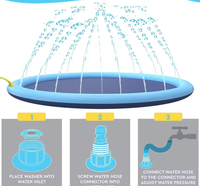 Piscine gonflable pliable en PVC pour extérieur, tapis de pulvérisation d'eau pour chiens et enfants, jouets de bain et de toilettage pour chiens - Vente chaude