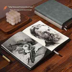 Carnet de notes A5 à couverture rigide en cuir, avec 100 feuilles, coffret cadeau personnalisé avec logo, haute qualité, idéal pour les promotions. - Product Image 4