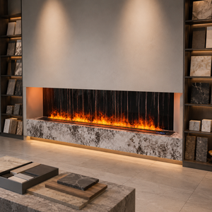 <span class=keywords><strong>Cheminée</strong></span> électrique moderne européenne de 70 cm avec <span class=keywords><strong>insert</strong></span> à vapeur d'eau 3D, flamme à vapeur d'eau, plaque en acier laminé à froid épaisse, LED multicolore, télécommande - Product Image 2