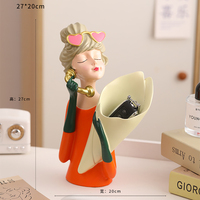 Offre Spéciale moderne résine fille figurine clés stockage résine art statue mode fille style sculpture ornements vase décoration de la maison