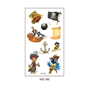 Vente en gros Tatouage pour enfants respectueux de la peau Autocollant de tatouage Cosplay <span class=keywords><strong>Pirate</strong></span> pour enfants Enfants - Product Image 1