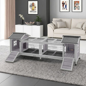 <span class=keywords><strong>Cage</strong></span> moderne en métal pour clapier et cochon d'Inde avec double maison et plateaux sans fuite pour le salon - Product Image 4