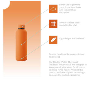 Vente en gros sur mesure 500ml 750ml 1000ml Peinture en caoutchouc Bouteilles à vide isolées à petite bouche Bouteilles d'eau de sport en acier inoxydable - Product Image 3