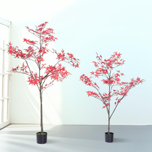 Plantas Artificiales <span class=keywords><strong>de</strong></span> Plástico, Hoja <span class=keywords><strong>de</strong></span> Arce Artificial en Maceta, para Decoración <span class=keywords><strong>de</strong></span> Interiores, Hogar, Oficina, Jardín, Decoración del Hogar, Plantas Falsas - Product Image 4