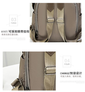 Women's <b>Backpack</b> <b>School</b> Bag Back Pack Oxford Cloth Adjustable Large Capacity Zipper Daily <b>Black</b> Gray Red - Product Image 5