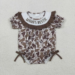 Offre Spéciale : Ensemble de Vêtements Brodés Écologiques à Manches Courtes pour Bébé Garçon ou Fille, Motif Camouflage Marron – Salopette et Robe - Product Image 5