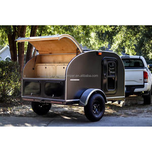 Piccolo Camper a goccia con rimorchio da campeggio <span class=keywords><strong>tenda</strong></span> leggero caravan rimorchio Camper alluminio 750kg - Product Image 3