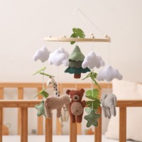 Ensemble de décoration de table en tissu écologique en feutre avec impression numérique d'animaux de dessin animé pour anniversaire