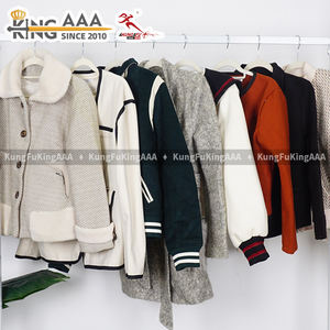 Chaqueta Corta de Lana con <span class=keywords><strong>Detalles</strong></span> KingAAA para Mujer, Ropa Usada, Abrigo Corto de Tweed Vintage para Mujer, Ropa de Invierno Informal y Utilitaria Retro - Product Image 4