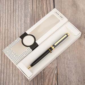 Hermoso Bolígrafo Metálico con Diseño de Puntos, Elegante Juego de Bolígrafos en Negro y Dorado, Personalizable con Logotipo en Color - Product Image 6