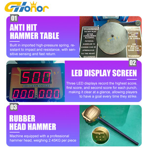 เครื่องชกมวยเครื่องเกมอาเขตแบบหยอดเหรียญค้อนใช้กดปุ่ม - Product Image 6