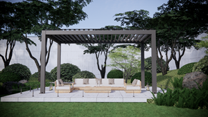 Chất lượng cao cơ giới nhôm pergola ngoài trời Vườn gazebo với vòm Thiết kế sơn tĩnh điện khung nhôm tính năng điện - Product Image 4