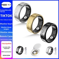 Bague connectée compatible : Suivi de la fréquence cardiaque, de l'oxygène sanguin, du sommeil et de l'activité, capture de photos, étui de chargement, prend en charge la santé féminine
