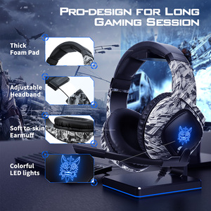 ตัวอย่างฟรี <span class=keywords><strong>ONIKUMA</strong></span> <span class=keywords><strong>K19</strong></span> ชุดหูฟังเล่นเกม RGB แบบมีสายลวงตาหิมะสีเทาลดเสียงรบกวน - Product Image 5