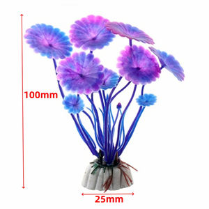 Plantes aquatiques artificielles en forme de feuille de <span class=keywords><strong>lotus</strong></span> avec base en céramique 10 cm, décorations de plantes sous-marines en PVC pour aquarium - Product Image 2