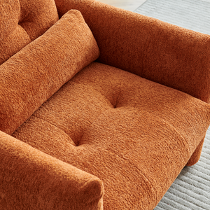 ผ้ากำมะหยี่ทันสมัยสีส้มหนึ่งที่นั่งมุมโซฟากรอบไม้หุ้มเก้าอี้อ่านหนังสืออพาร์ทเมนต์โรงแรมห้องนอนเลานจ์ - Product Image 3