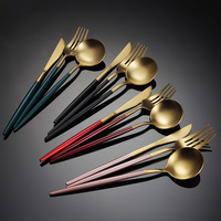 Ensemble de couverts de style nordique en acier inoxydable poli miroir réutilisable-fourchette couteau cuillère cuillère à thé pour mariages hôtels restaurants