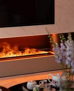 <span class=keywords><strong>Cassette</strong></span> negro personalizado, juego de troncos de tamaño pequeño de 500mm, <span class=keywords><strong>chimenea</strong></span> de Vapor de agua, aplicación de Control remoto, <span class=keywords><strong>chimenea</strong></span> eléctrica inteligente de vapor con llama 3D - Product Image 3