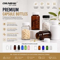 Bouteille de soins de santé d'emballage de supplément en verre de vitamine Premium mat rond personnalisé