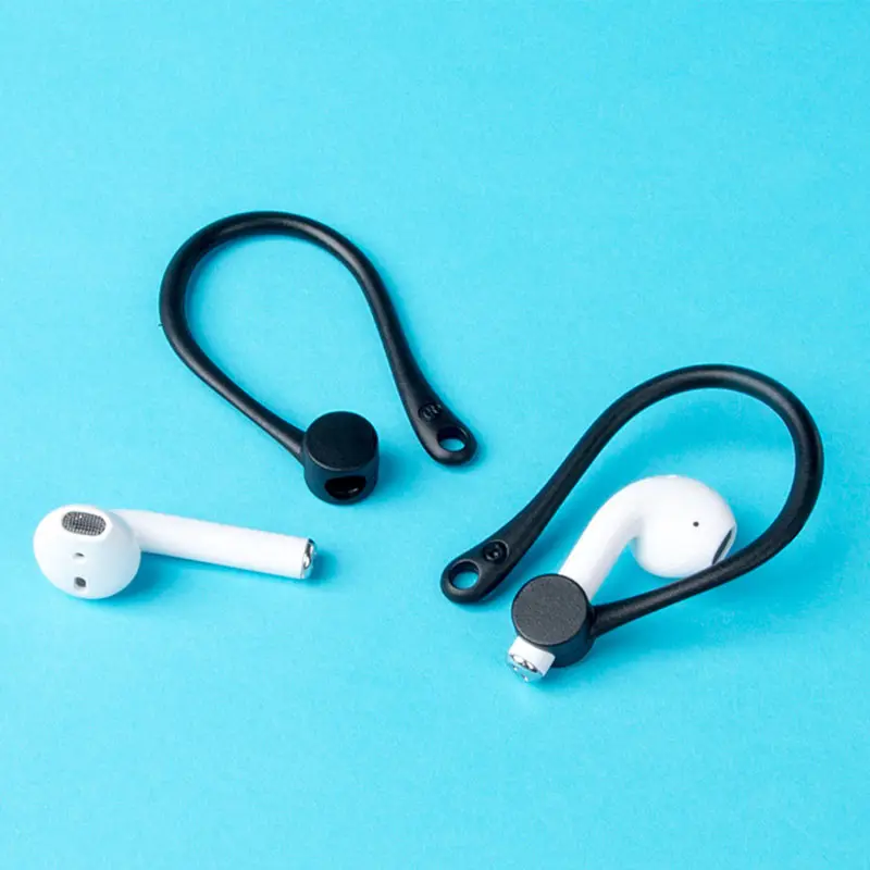 Crochet d'oreille en Silicone souple et transparent, 1 pièce, pour écouteurs airpod, support anti-chute pour le sport, anti-perte