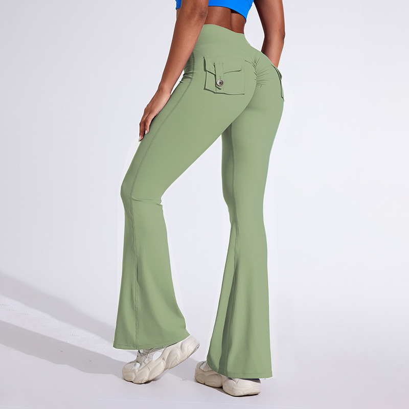 Wholesale Soft Gym High Waist Flared Leggings Scrunch Butt Sports Fitness Yoga Pants For Outdoor Sports Running Training